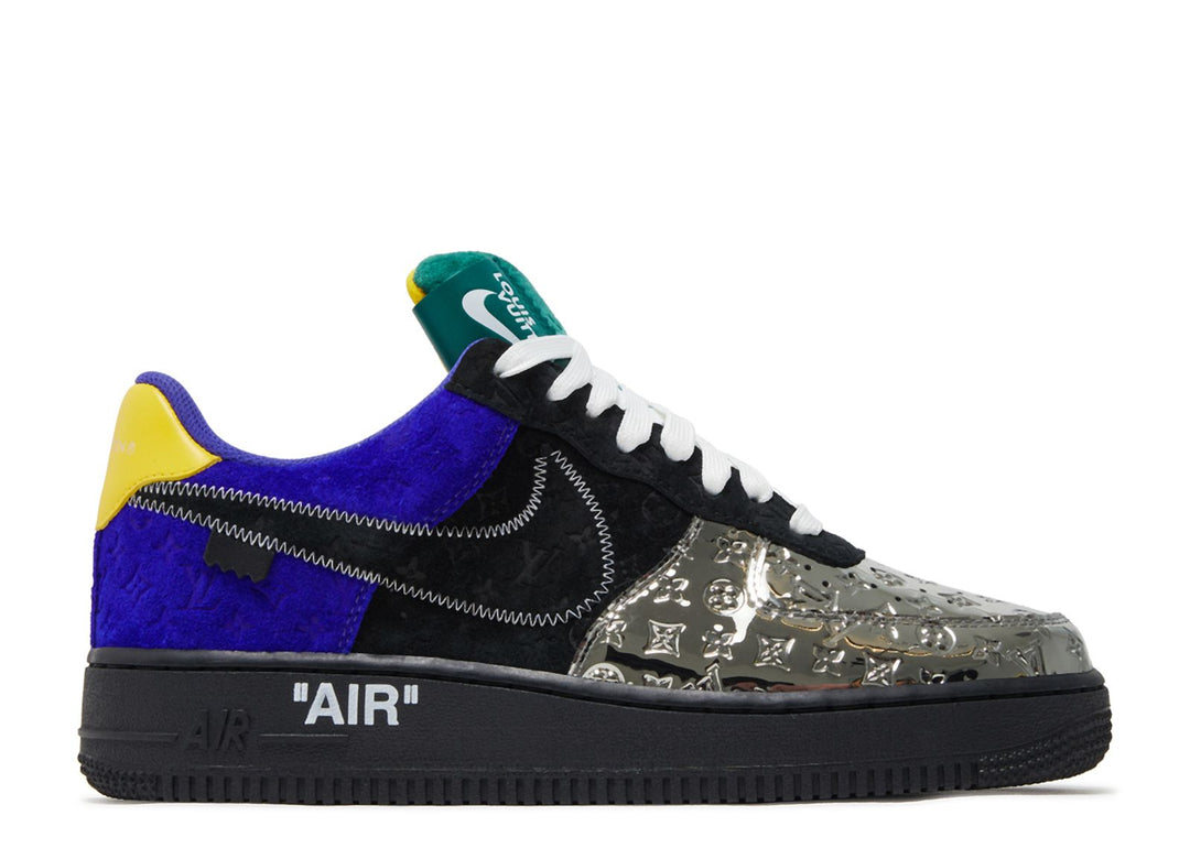 Louis Vuitton Nike Air Force 1 Low By Virgil Abloh Black Metallic Silver